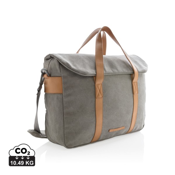 Canvas laptop tas PVC vrij, grijs