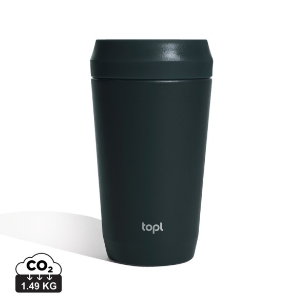 Topl Recycled RVS To Go beker gepatenteerd 360 Lid 354ml, grijs