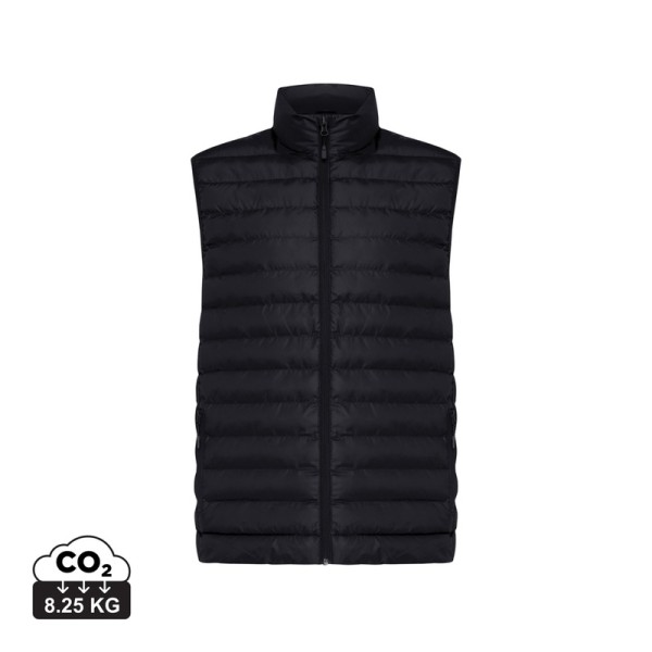 Iqoniq Meru heren gerecycled polyester bodywarmer, zwart