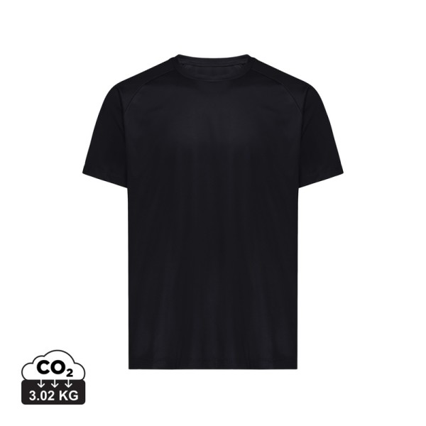 Iqoniq Tikal gerecycled polyester sneldrogend sport t-shirt, zwart