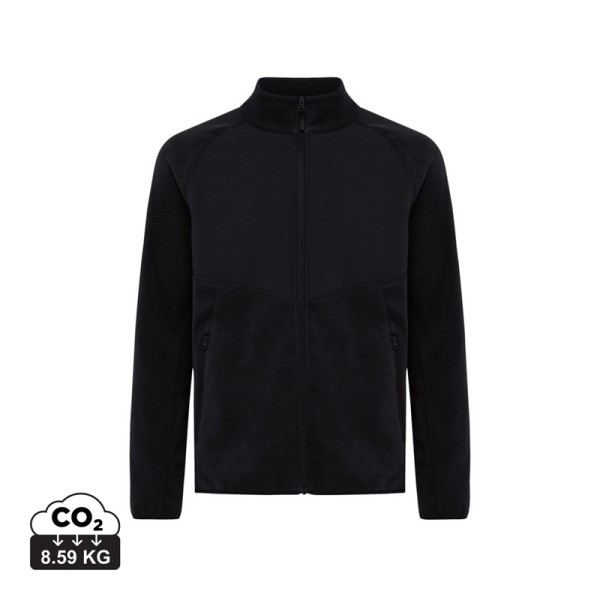Iqoniq Talung gerecycled polyester fleece jas met rits, zwart