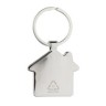 RCS huissleutelhanger van gerecycled zinc alloy met bamboe, zilver-313009
