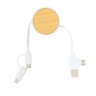 RCS gerecycled plastic Ontario 6-in-1 oprolbare kabel, wit-313995