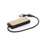 Link RCS gerecycled plastic en bamboe dubbeleUSB-hub, zwart-339786