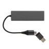 Terra RCS gerecycled aluminium hub met 3 USB-poorten, grijs-314376