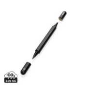 Swiss Peak Storm RCS gerecycled aluminium duo pen, zwart