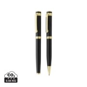 Swiss Peak Luca RCS recycled brass deluxe pen set, zwart