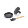 Barbecue set inclusief hamburgerpers, grijs-341544